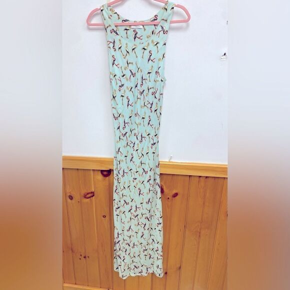 PIAMITA FLAMINGO PRINT MIFI DRESS SZ L - Picture 1 of 7